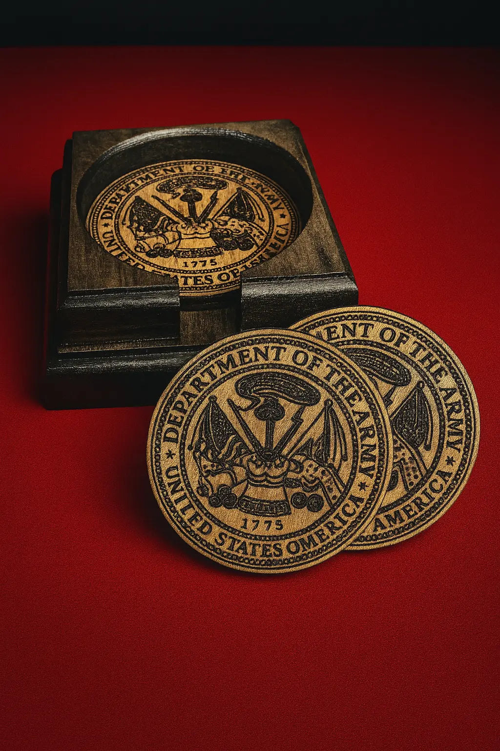 Laser-Etched Wood Cup Coasters