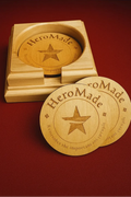 Laser-Etched Wood Cup Coasters